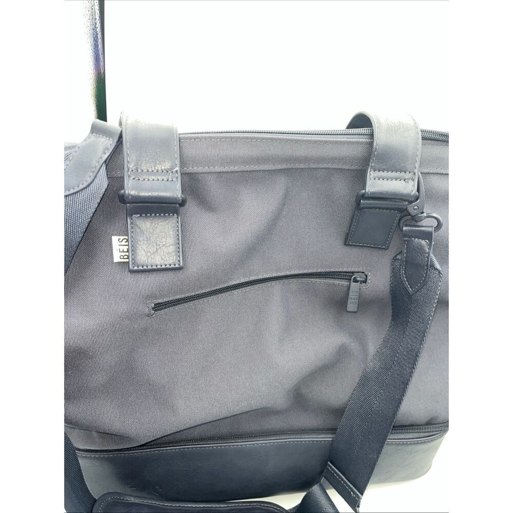 Beis Weekender Blue Duffle Bag Travel With Bottom Compartment - Picture 4 of 12